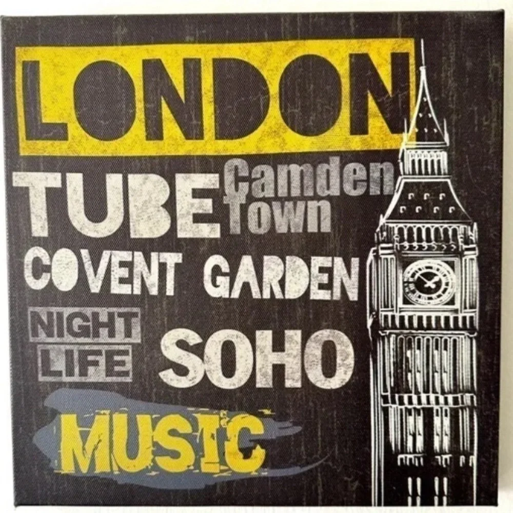Ikea London canvas Wall Art Square NWT